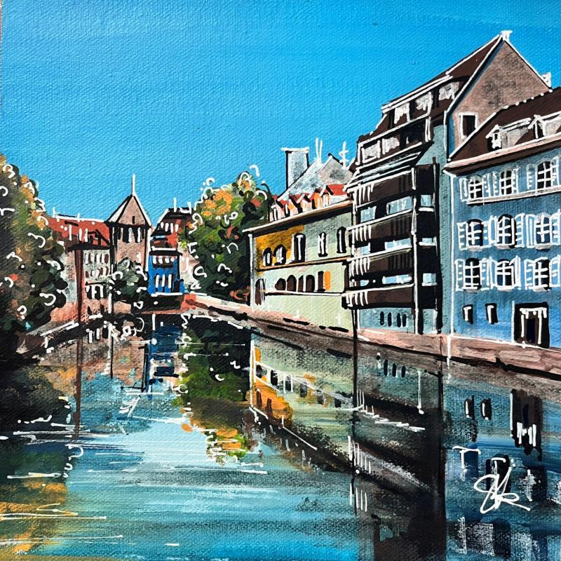 Painting Balade sur les quais à Strasbourg by Touras Sophie-Kim  | Painting Realism Landscapes Urban Architecture Acrylic