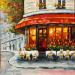 Peinture Cafe de Flore of My Dreams par Pigni Diana | Tableau Figuratif Urbain Scènes de vie Architecture Huile