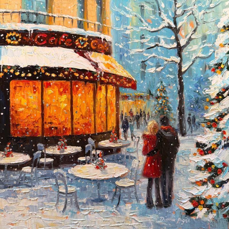 Peinture It’s the Most Wonderful Time of the Year par Pigni Diana | Tableau Figuratif Huile Architecture, Paysages, Urbain