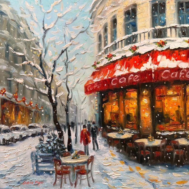 Painting Winter in Paris by Pigni Diana | Painting Figurative Oil Architecture, Nature, Urban