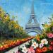 Painting Summertime in Paris by Pigni Diana | Painting Figurative Landscapes Urban Nature Oil