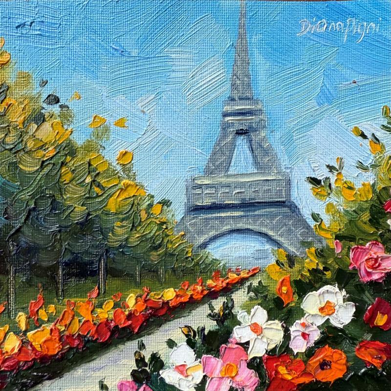 Painting Summertime in Paris by Pigni Diana | Painting Figurative Oil Landscapes, Nature, Urban