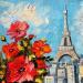 Painting Poppies in Paris by Pigni Diana | Painting Figurative Urban Nature Architecture Oil