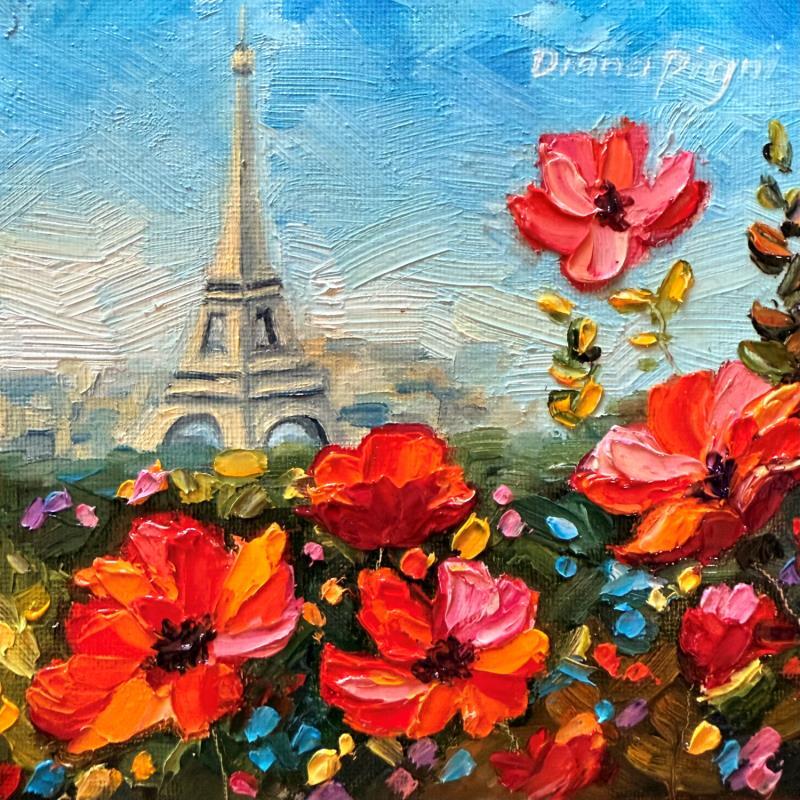 Gemälde Poppies in Paris - Summertime von Pigni Diana | Gemälde Figurativ Landschaften Urban Natur Öl