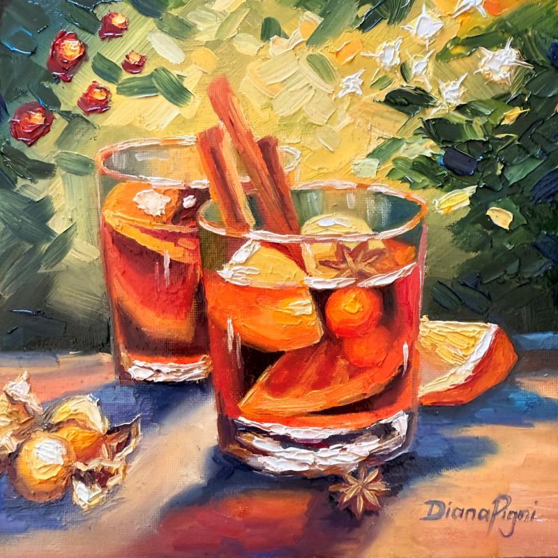 Painting Winter Cocktail by Pigni Diana | Painting Figurative Oil Life style, Pop icons, Portrait, Still-life