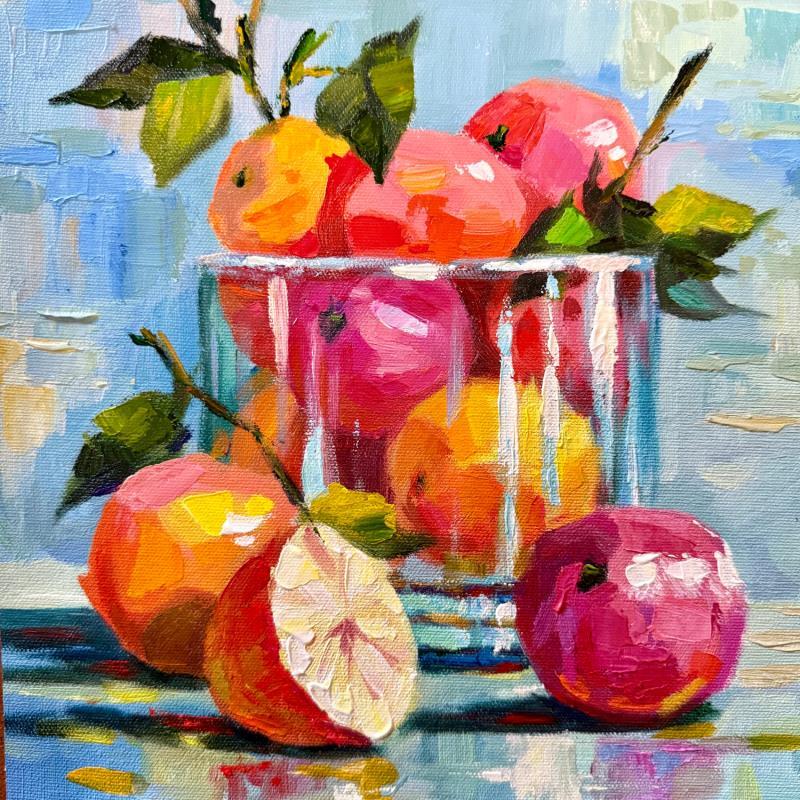 Painting Bright Juicy Fruit by Pigni Diana | Painting Figurative Oil Still-life