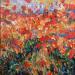 Peinture Mosaique de coquelicots par Amblard Florence | Tableau Impressionnisme Paysages Nature Acrylique