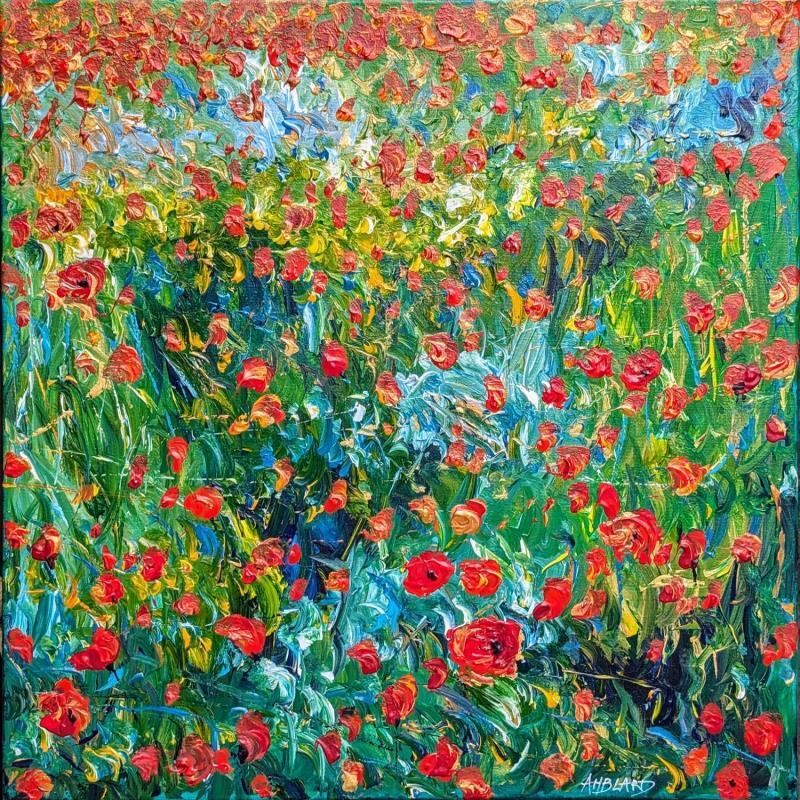 Peinture Coquelicots dans le pré par Amblard Florence | Tableau Impressionnisme Paysages Nature Acrylique