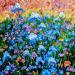 Peinture Iris bleus par Amblard Florence | Tableau Impressionnisme Paysages Nature Acrylique