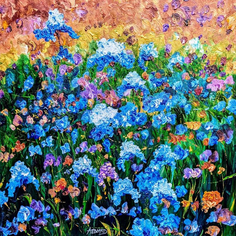 Peinture Iris bleus par Amblard Florence | Tableau Impressionnisme Paysages Nature Acrylique