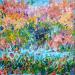 Peinture Jardin de fleurs par Amblard Florence | Tableau Impressionnisme Paysages Nature Acrylique