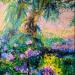 Peinture Fleurs de palmier et de rhododendron par Amblard Florence | Tableau Impressionnisme Paysages Nature Acrylique