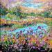 Peinture Iris au bord de l'eau par Amblard Florence | Tableau Impressionnisme Paysages Nature Acrylique