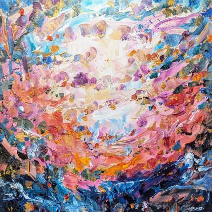 Peinture pétales celestes par Amblard Florence | Tableau Impressionnisme Acrylique Nature