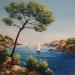 Painting Les calanques en Méditerranée by Blandin Magali | Painting Figurative Landscapes Oil