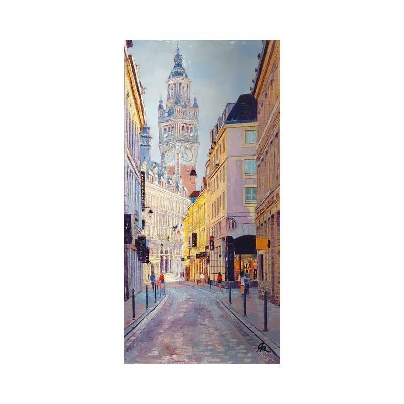 Painting Lumière rue Lepelletier by Rigaux Régis | Painting Figurative Oil Urban