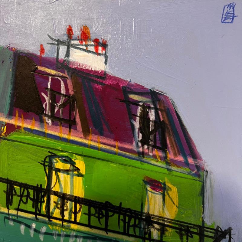 Painting Une dragée à l'horizon by Anicet Olivier | Painting Figurative Acrylic, Pastel Architecture, Urban