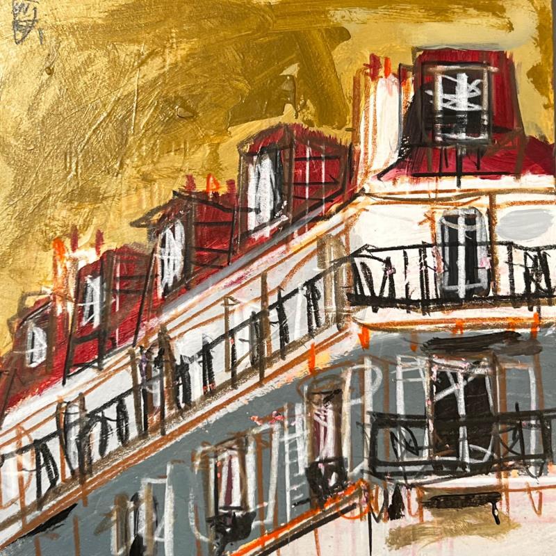 Painting Airbnb au 4e by Anicet Olivier | Painting Figurative Acrylic, Pastel Architecture, Pop icons, Urban
