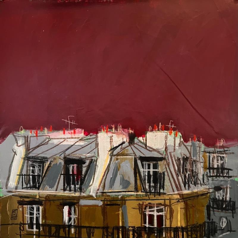 Painting Un salon sur le balcon? by Anicet Olivier | Painting Figurative Acrylic, Pastel Architecture, Urban