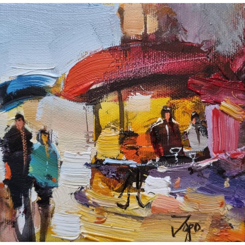 Peinture Coffee corner par Joro | Tableau Figuratif Urbain Huile