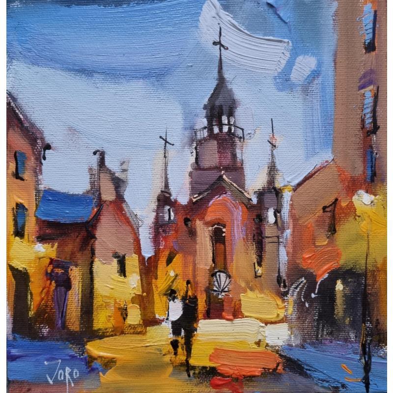 Painting Walk around Notre-Dame-De-Bon-Secours by Joro | Painting Figurative Urban Oil