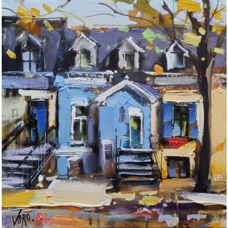 Peinture My street par Joro | Tableau Figuratif Urbain Huile