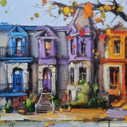 Painting Saint Louis in the fall by Joro | Painting Figurative Oil Urban