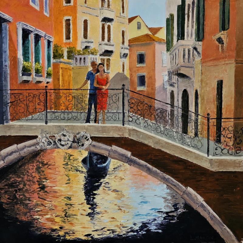 Peinture Souvenir de Venise par Martin Laurent | Tableau Figuratif Urbain Scènes de vie Huile