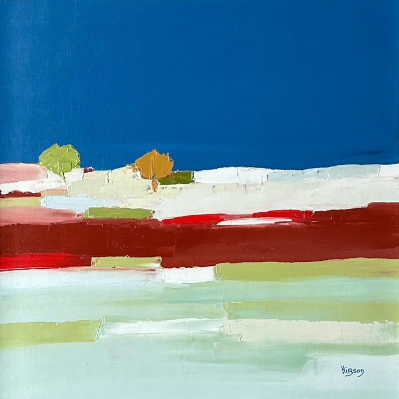 Peinture Doucement par Hirson Sandrine  | Tableau Abstrait Paysages Nature Minimaliste Huile