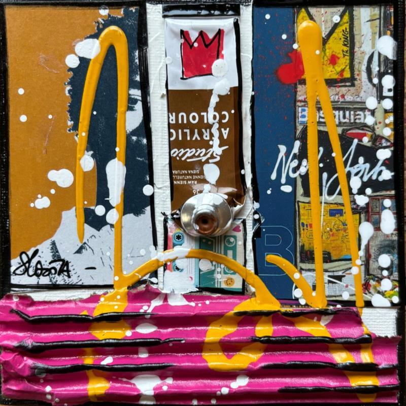 Peinture B comme Basquiat par Costa Sophie | Tableau Pop-art Acrylique, Collage, Upcycling Icones Pop