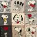 Gemälde snoopy love by 9 von Kikayou | Gemälde Pop-Art Graffiti Acryl Collage