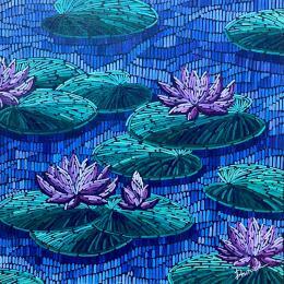 Painting lotus roses by Dmitrieva Daria | Painting Impressionism Acrylic Nature