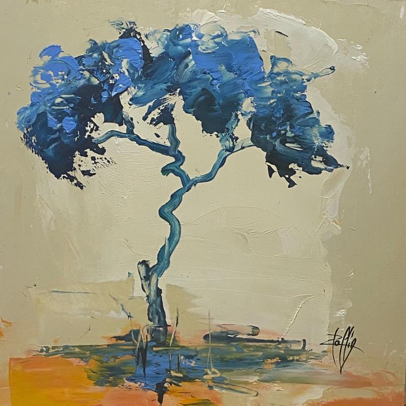 Painting Arbre bleu by Raffin Christian | Painting Figurative Nature Oil