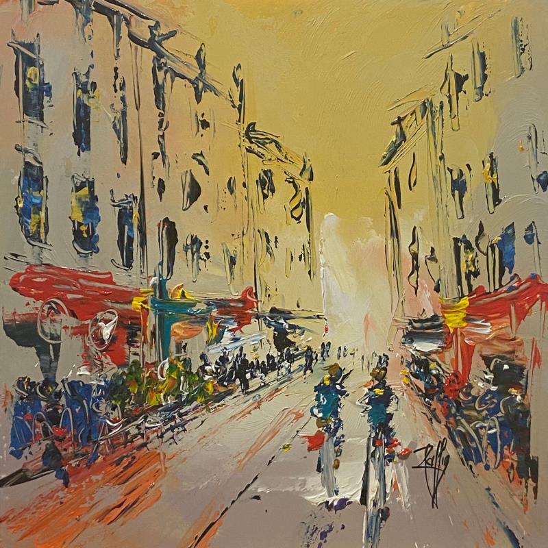 Painting Balade en Ville by Raffin Christian | Painting Figurative Urban Oil