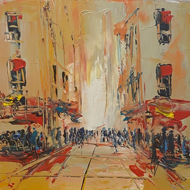 Painting Rue animée by Raffin Christian | Painting Figurative Urban Oil