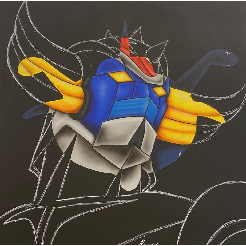 Gemälde Space robot von Chauvijo | Gemälde Pop-Art Pop-Ikonen Kinder Graffiti Acryl