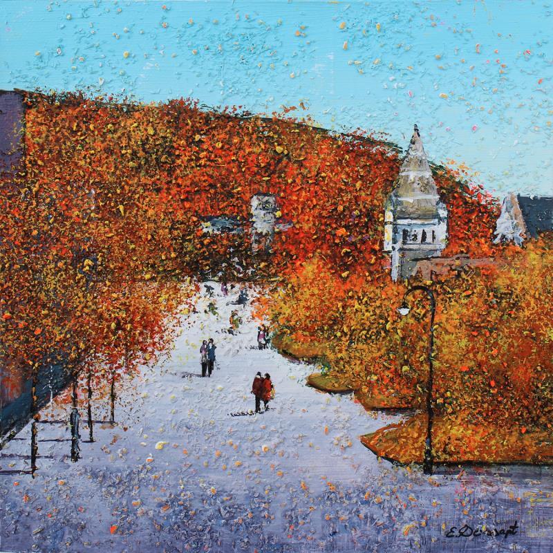 Peinture McGill en automne par Dessapt Elika | Tableau Impressionnisme Acrylique Sable