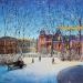 Peinture Un hiver enchanté à Montréal par Dessapt Elika | Tableau Impressionnisme Acrylique Sable