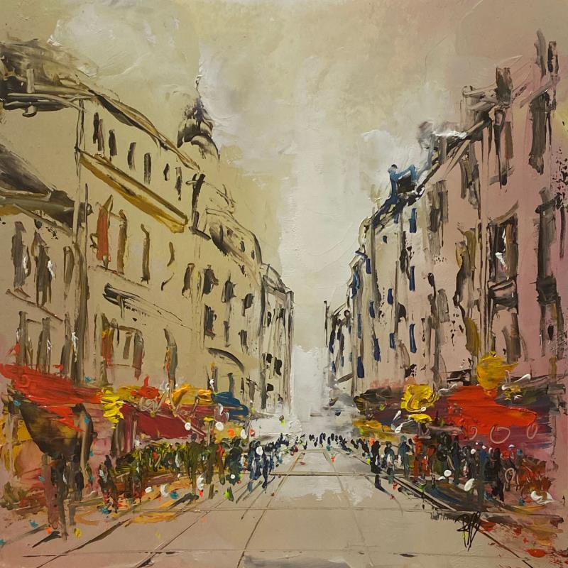 Painting Rue animée by Raffin Christian | Painting Figurative Urban Oil