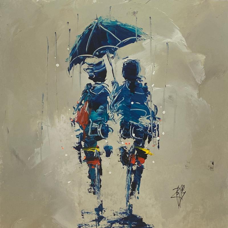 Painting Sous ton Parapluie by Raffin Christian | Painting Figurative Life style Oil