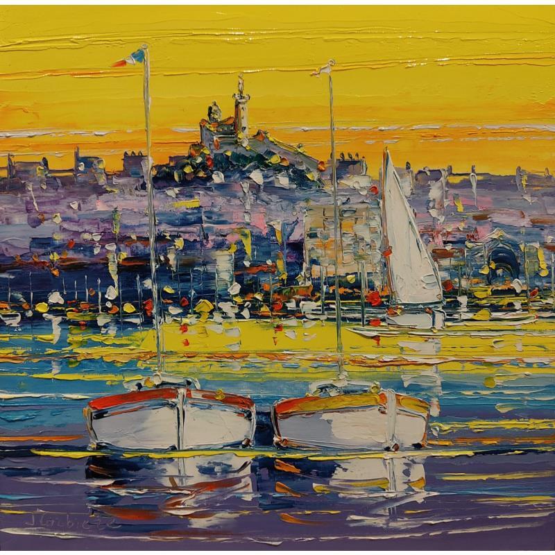 Peinture Le soir arrive, Marseille par Corbière Liisa | Tableau Figuratif Huile Paysages