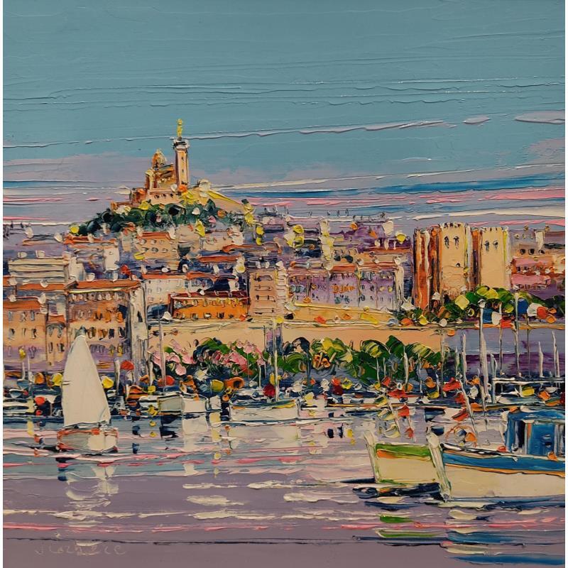 Painting Une belle journée à Marseille by Corbière Liisa | Painting Figurative Landscapes Oil