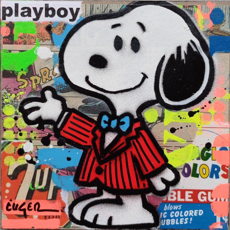 Gemälde PLAYBOY von Euger Philippe | Gemälde Pop-Art Pop-Ikonen Acryl Collage