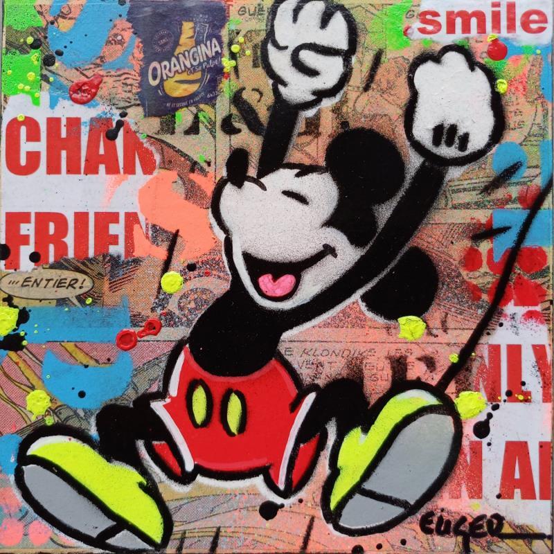 Gemälde SMILE von Euger Philippe | Gemälde Pop-Art Pop-Ikonen Acryl Collage