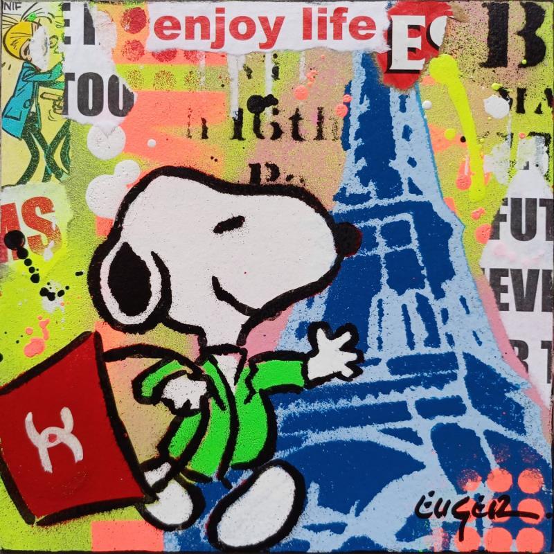 Gemälde ENJOY LIFE von Euger Philippe | Gemälde Pop-Art Pop-Ikonen Acryl Collage