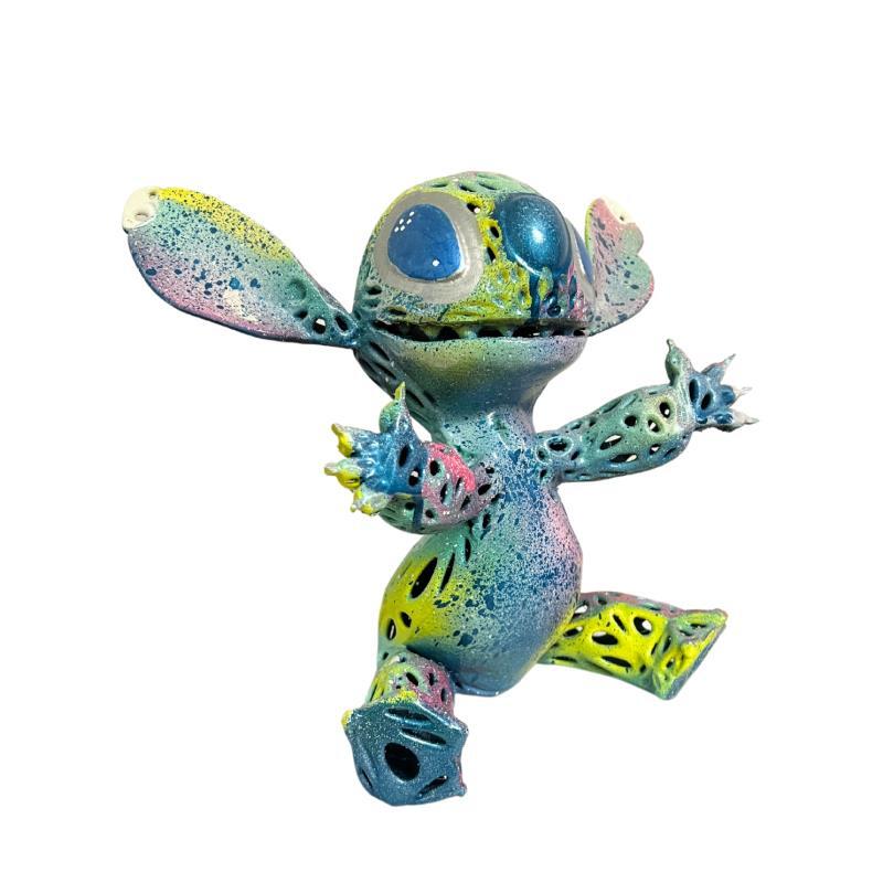 Skulptur FANTASY HAPPY STITCH    von Mikhel Julien | Skulptur Pop-Art Graffiti, Harz