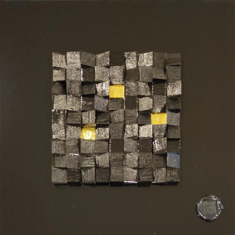 Painting Nagoya by Bauquel Véronique | Painting Abstract Acrylic, Gluing, Metal, Resin, Wood Minimalist