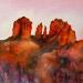 Painting Sedona, 242 by Seruch Capouillez Isabelle | Painting Figurative Landscapes Urban Nature Watercolor