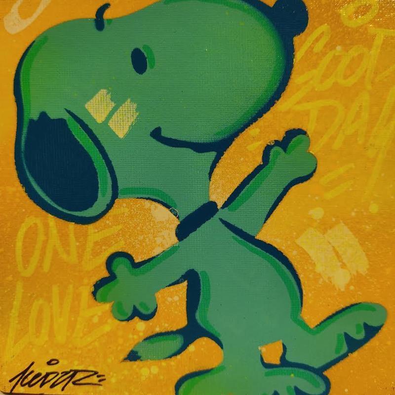 Peinture Snoopy Blue par Kedarone | Tableau Pop-art Icones Pop Graffiti Acrylique