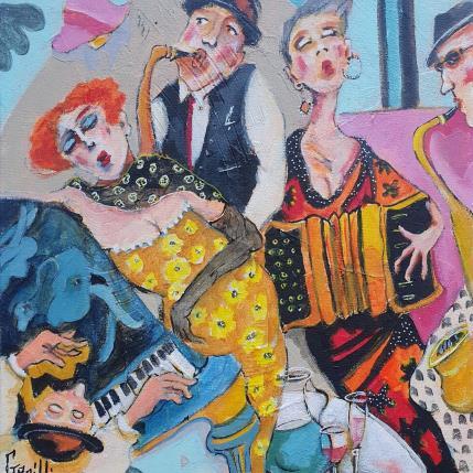 Painting C'est chic et c'est jazzy by Garilli Nicole | Painting Figurative Acrylic Life style
